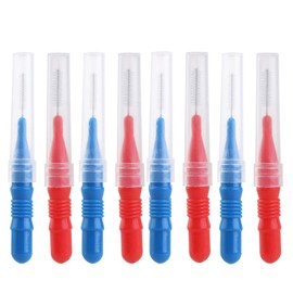 Interdental Brushes, 30PCS Tooth Picks Floss Sticks Flossing Brushes for Teeth, Interdental Brushes for Cleaning Gaps Between Teeth (2.5mmBlue+3mmRed)