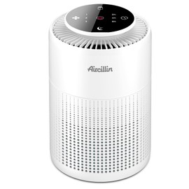Purificador de Aire Aircillin para Personas Alérgicas con Filtro HEPA H13 de 4 Niveles, Cobertura Máxima de 72 m², Contra el 99,97% de Moho, Polvo, Po