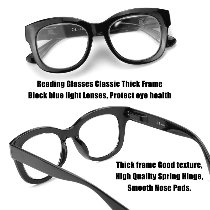 Soarea Oprah Oversized Reading Glasses for Women Trendy Round Computer