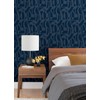 Scott Living Carter Indigo Geometric Flock Wallpaper