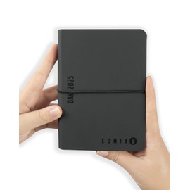 COMIX U Mini 2025 Daily Calendar 12 Months with Calendar, Planner, Space for Notes and Notes - 11 x 15.3 cm, Black