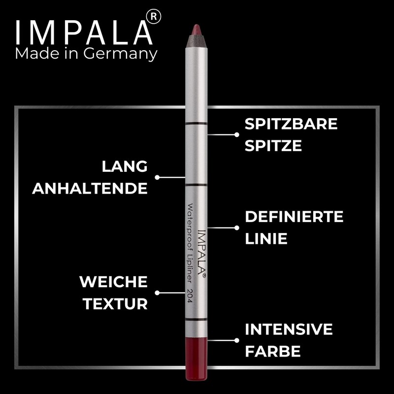 IMPALA Waterproof Cream Lipstick in Dark Magenta 204, Permanent Lip