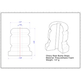 Autoacc Rear Bump Stops, Axle Bumpers Compatible with Chevy Tahoe Suburban Yukon 2000-2020, Avalanche 2002-2013, Escalade 2002-2020 (Pack of 2)