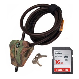 Master Lock Python Adjustable Locking Cable Bundle with 16GB Class 10 SD Memory Card (2 Items)