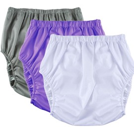 Cubrepañales para Adultos,Impermeable Pantalones Reutilizables para Incontinencia de Orina Cobertor Pañal de Plástico para Personas Mayores(3 Pcs,Medium)
