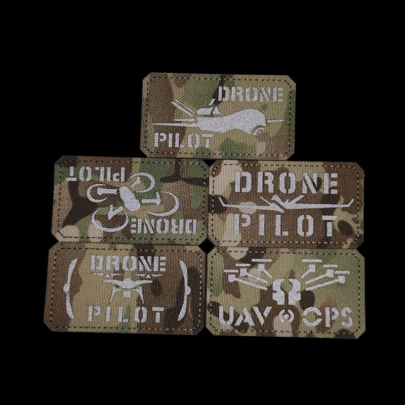 Reflective Drone Pilot Patch, Short Wings Drone Pilot Hook Loop