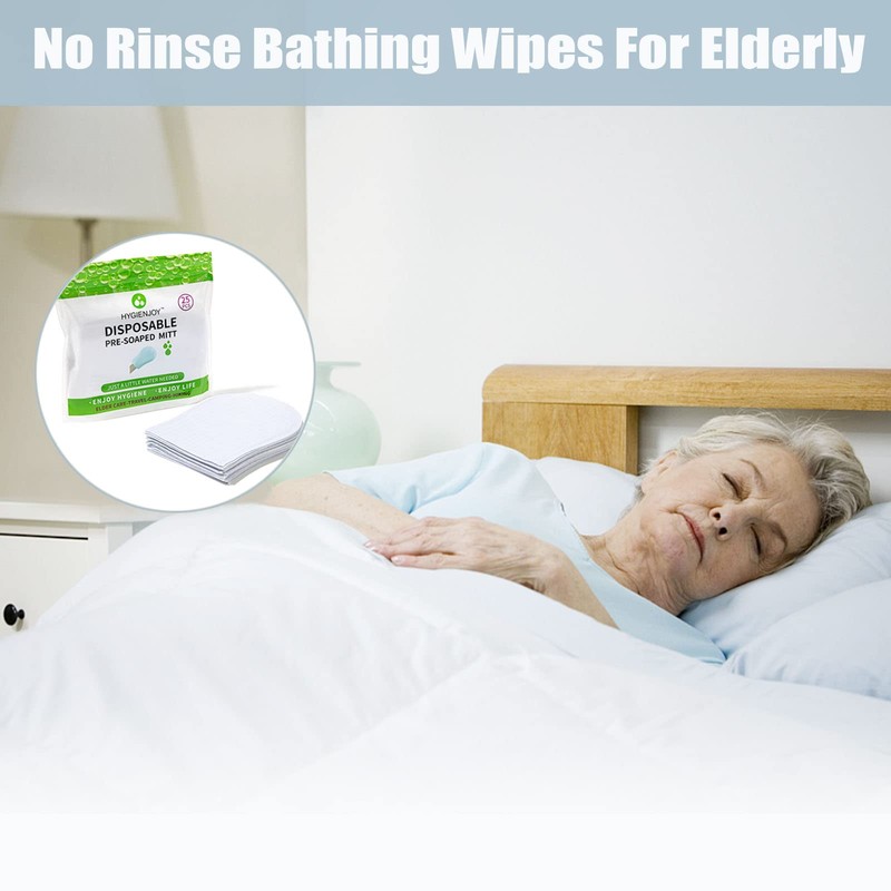 HYGIENJOY-Rinse Free Bath Wipes(25 counts),Disposable No Rinse Body Wash,More Convenient