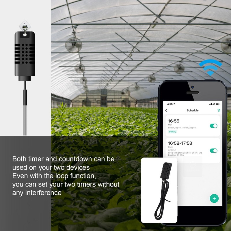Smart Temperature Humidity Controller Probe 0‑99%RH 3.3‑5.5VDC ±0.5℃ ±3%RH Universal