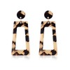 Multicolor Resin Acrylic Rectangle Geometric Drop Dangle Earrings Leopard Mottled