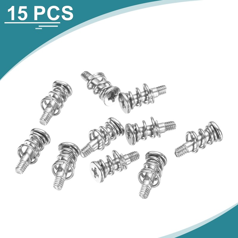 sourcing map GPU Spring Screws, 15pcs M2x9mm 5.5mm Spring OD