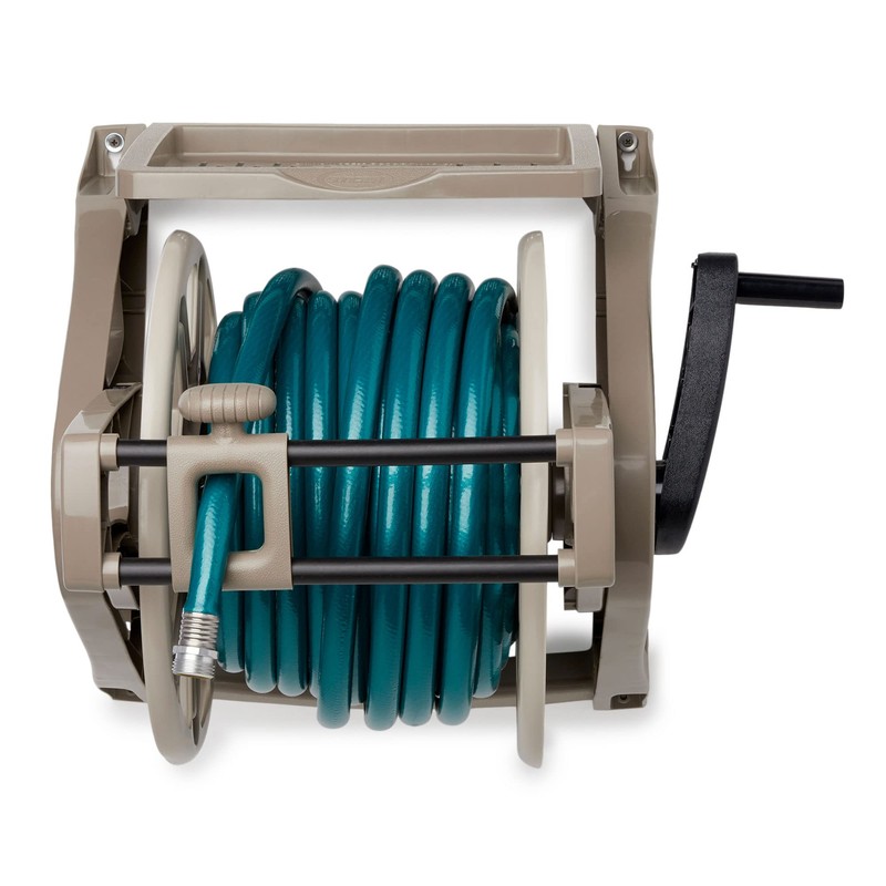 Suncast Hose Handler Wall-Mounted Reel for Outdoor Garden Storage, Light