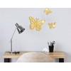 MACGIKMIRO 3 Pcs Butterfly Acrylic Wall Stickers Removable Adhesive Wall