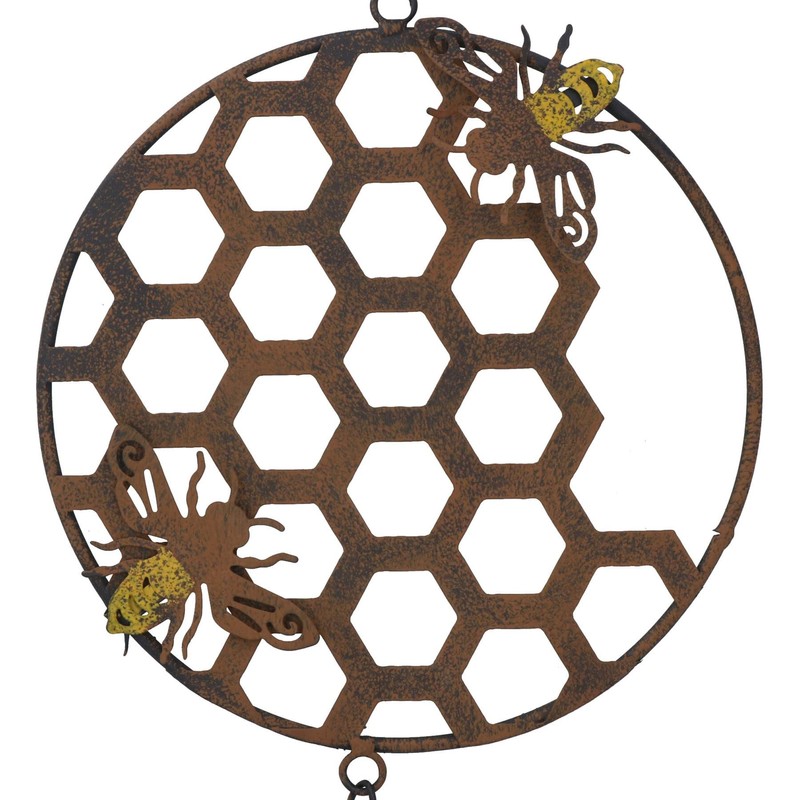 AB Tools Honeycomb Wind Chime Bee Bell Hanging Garden Yard