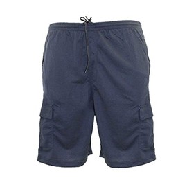 Kam Jeanswear Kam Mens Big Size Cotton Terry Jersey Cargo Shorts (300) in Navy in 6XL