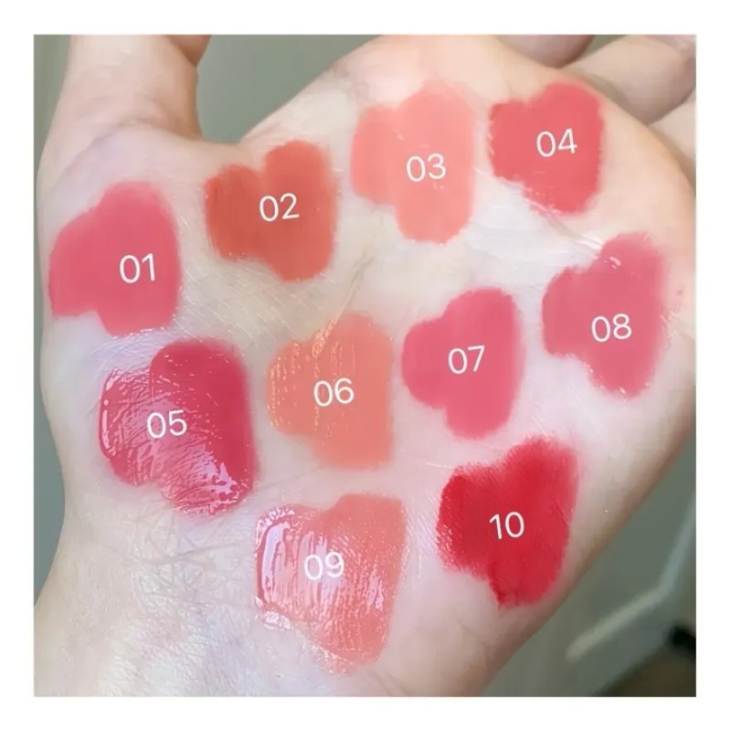 10 Pintalabios Brillo Espejo No Transferible Paleta