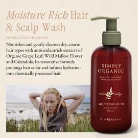 Made in Italy, All Natural Cruelty Free Hair Care for Women & Men, Nourishing Hair Deep Shampoo Scalp Wash with Grapeseed & Olive Leaf Extract (PUMP NOT INCLUDED), 251ml/8.5floz, MOISTURE RICH