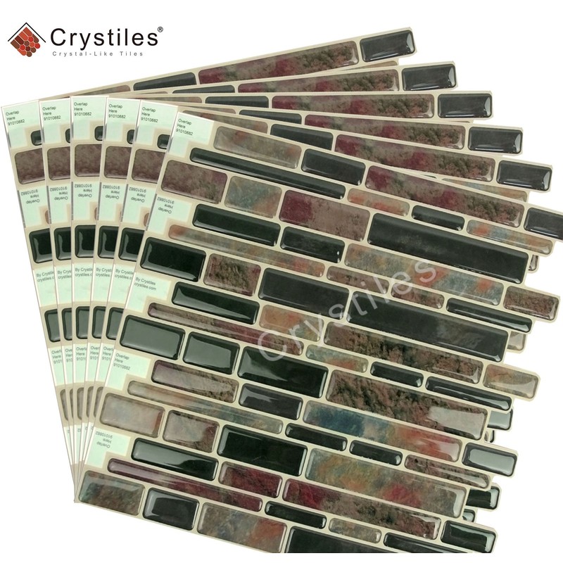 Crystiles 10"x10" Marble Peel and Stick Backsplash, Self-Adhesive Kitchen Backsplash