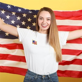 American Flag Lapel Pins for Men Women Solid Metal USA Enamel Flag Pins 4th of July US Waving Robust Crystal Surfacing Badge Suit Jacket Brooch for Veterans Day (9 Pcs USA Flag)