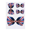 4 x 'Union Jack Bow Tie' Temporary Tattoos - Water