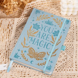 MGGAO Bullet Dotted Notebook for Women Men, 190 Numbered Pages Journal, A5 Butterfly Floral Journals for Writing, Aesthetic Notebooks, Work School Notes, 14.7 x 21.4 cm