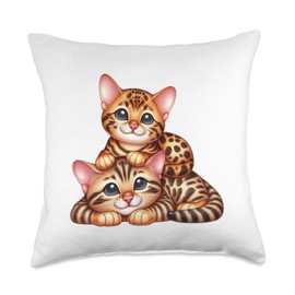 stack of animals amazing cats Throw Pillow