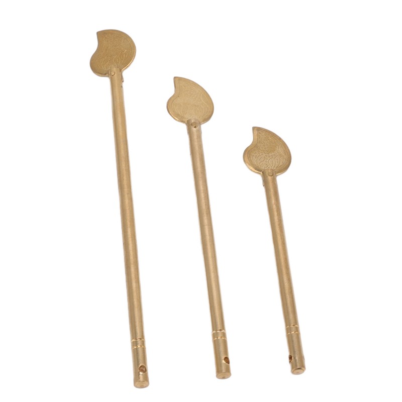 3PCS Cabinet Key Latch Leaf Shaped Cabinet Locking Pin Brass