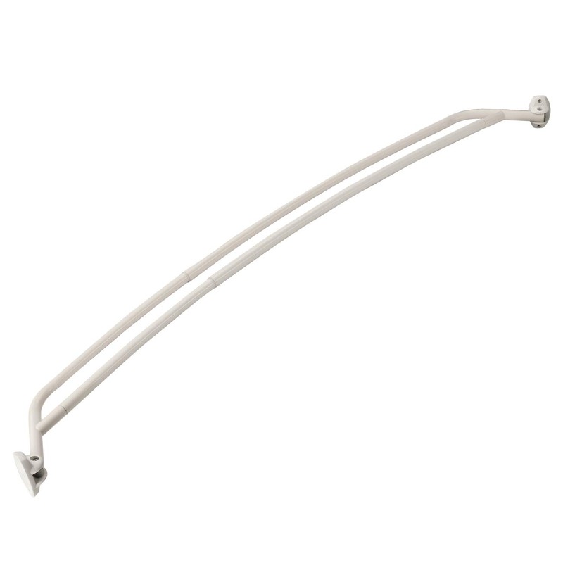 YunNephele Adjustable Curved Double Shower Curtain Rods for Bathroom 45