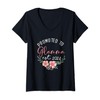 Womens Promoted to Glamma Est 2024 First Time Grandma V-Neck