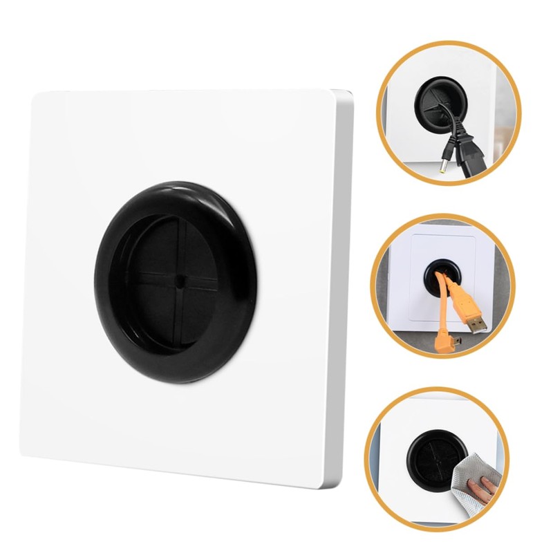 WOONEKY 5pcs Cable Pass Through Insert for Wires Wall Cable