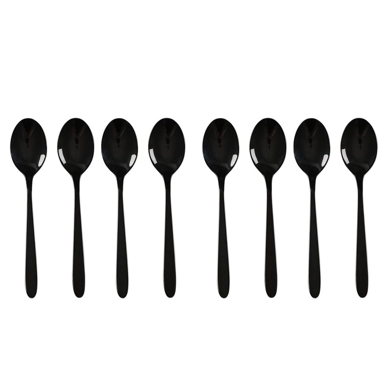 Vababa 16-Piece Black Stainless Steel Teaspoon