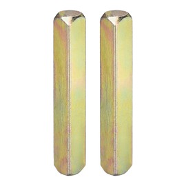 DTGN 50mmx8mm(LxW) Door Knob Spindle - 2Pack - Good for Most Mortise Type Door Knobs - Iron Square Drive System Spindle Replacement Door Handle Parts - Golden