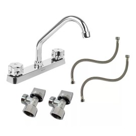 Foset Kit Mezcladora Fregadero ( Llave Angular + Manguera )