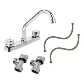 Foset Kit Mezcladora Fregadero ( Llave Angular + Manguera )