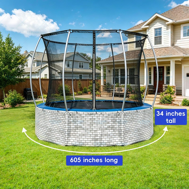 Trampoline Skirt,Suitable for 12ft and Larger Trampolines,Weather Resistant and Durable,Tool-Free