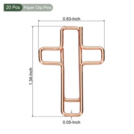 YOKIVE 20 Pcs Paper Clip, Cross-Shaped Bookmark Clips, Keep Table Neat, Great for Office, Art, Home, Daily Use (Rose Gold, 1.3-inch)