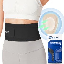 Ultra Thin Back Brace for Lower Back Pain Women, Lightweight Lower Back Support Brace for Sciatica, Scoliosis, Herniated Disc, Breathable Back Braces for Home, Work, Work Out (Black, Small)