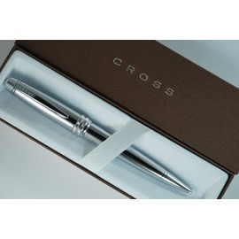 Cross Bailey, Polished Chrome signature Diamond cut multi-grooved center Ring 0.7MM Pencil Set. A great Gift for any occasion.