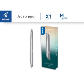 PILOT - Acro 1000 premium Ballpoint Pen in Silver Gift Box - Ultra-Smooth Ink for Unmatched Writing Fluidity - Refillable and retractable Ballpoint Pen - Black Ink - Medium Tip
