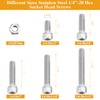 Sutemribor 57 Pieces 1/4-20 x 1/2", 3/4", 1", 1-1/4", 1-1/2",