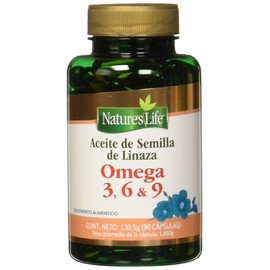 Nature’s Life Aceite de Linaza | Omega 3,6 y 9, suplementos alimenticios, flaxseed, ingredientes naturales, semilla de Linaza, fácil ingesta | 90 cápsulas