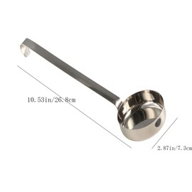 Pizza Sauce Spoon,Portion Control Ladle,Stainless Steel Pizza Sauce Spoon Soup Ladle,Long Handle Measuring Scoop,Flat Bottom Measuring Scoop