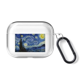 ONLYOU Airpods Pro Case, Stylish, Korean Airpods Pro2 Case, Cute, Tempu Paintings, Design, Van Gogh, Starry Night, Landscape, Clear, Transparent Design, Airpods Pro Cover, Matching Women, Men