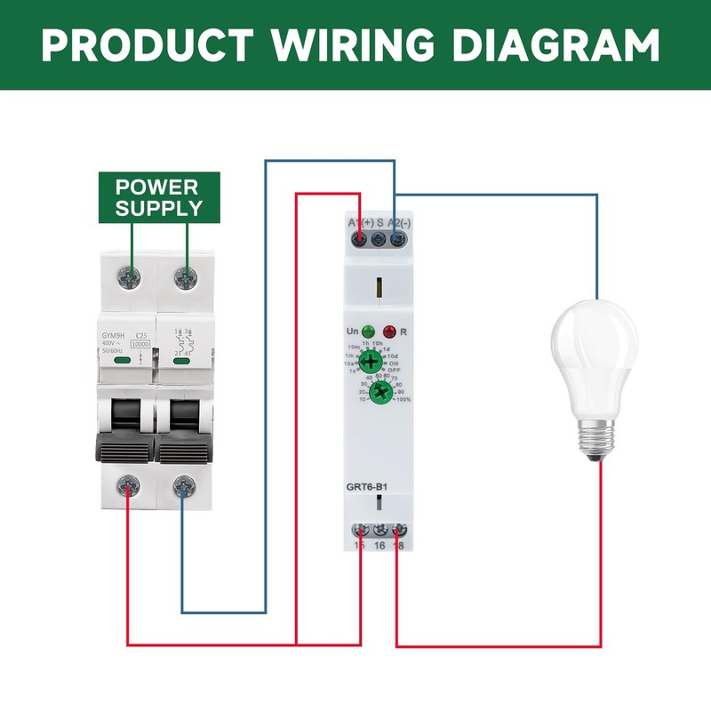 DEWIN Delay Time Relay, GRT6-B1 Single Function Time Relay, Mini