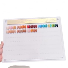 Acycoin2A 240 Tabla de muestra de colores de uñas Tabla de muestra de arte de uñas Estante de exhibición de colores de esmalte de gel acrílico con puntas de uñas postizas y calcomanía con números