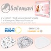 Selemavi Moses Basket Fitted Sheets Set – 100% Cotton, 3pc