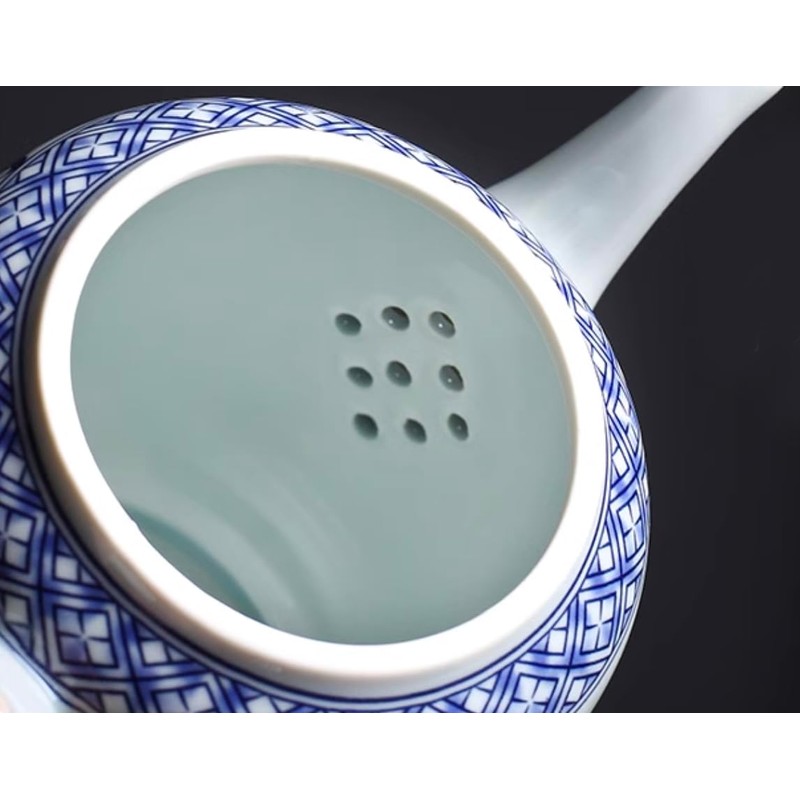 Mozacona Ceramic Teapot, Blue and White Tea Pot, Coffee Pot