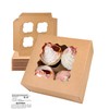 Gcardist Auto-pop Up 4 Cupcake Boxes with Window Brown 12