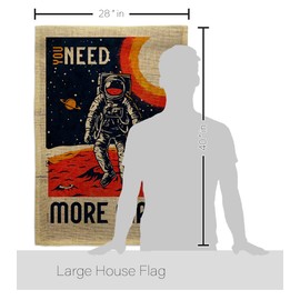 Angeleno Heritage More Mars Burlap House Flag Pack Armed Forces NASA Space Program Discovery Sky Astronomy United State American US Applique Banner Small Garden Yard Gift Double-Sided, Made in USA