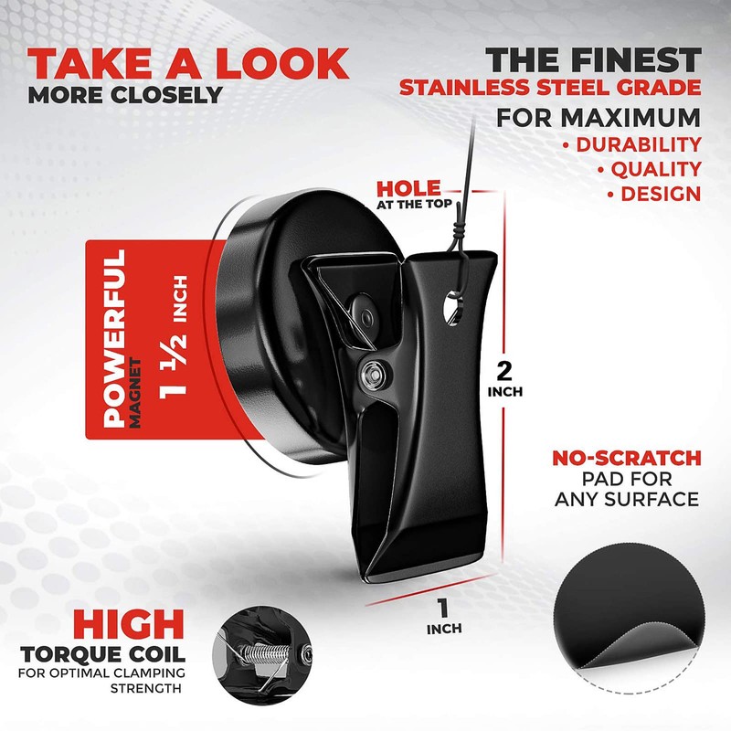 FORCE MAGNET [ Upgraded Clamp ] 10 Powerful Stainless Steel