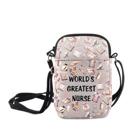 MNIGIU Nurse Inspired Gift World's Greatest Nurse Crossbody Bag Nurse Life Gift Nursing Shoulder Bag Gifts For Medical Staff, World's Greatest Nurse